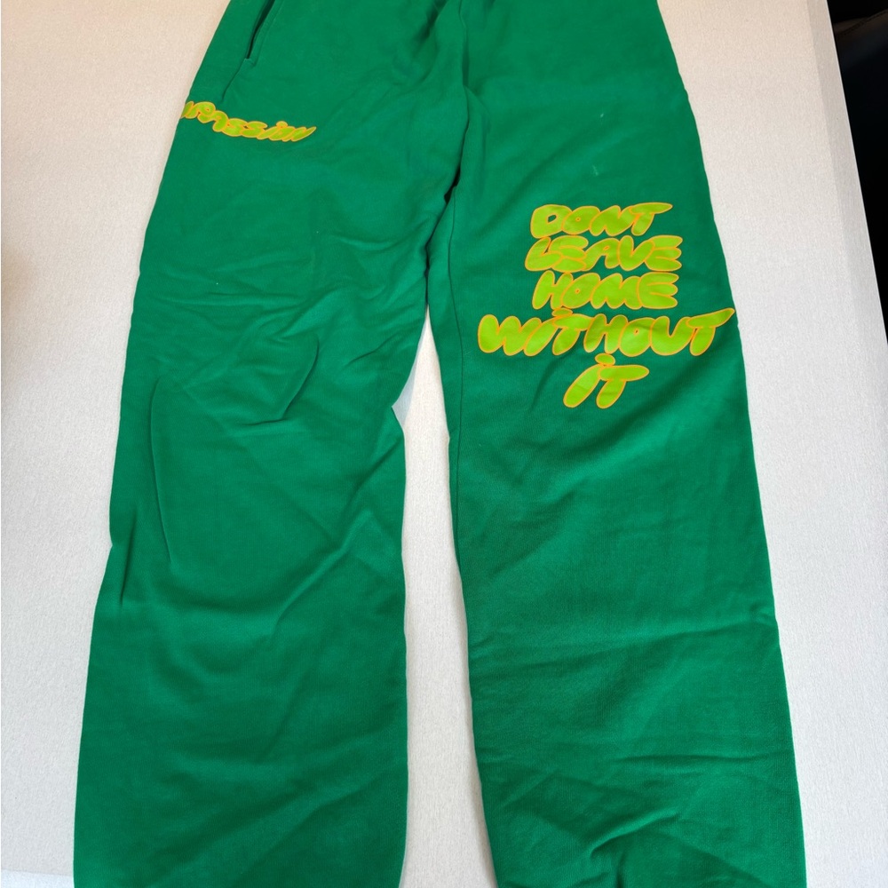 Green Graphic Sweatpants